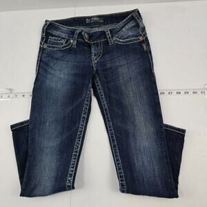 Silver jeans tuesday 16 1/2 capri denim womens w26 medium wash 5898‎